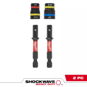 SHOCKWAVE Impact-Duty Quik-Clear 2-In-1 Alloy Steel Magnetic Nut Driver Set (2-P