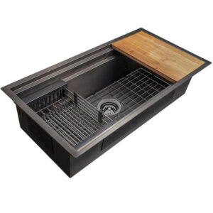 AKDY 32in x 18in Matte Black Undermount Kitchen Sink