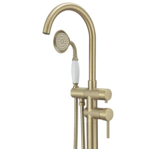 Luxurious Gold Brushed BWE 2-Handle Floor Mount Tub Faucet