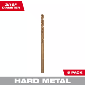 3/16 in. Cobalt Red Helix Twist Drill Bit (5-Pack)