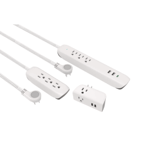 Commercial Electric 4 ft. Multiple Outlet and Wall Mounted Surge Protector Set