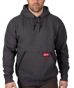 Men's X-Large Gray Heavy Duty Cotton/Polyester Long-Sleeve Pullover Hoodie