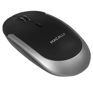 Macally Silent USB Mouse Wired for Mac/PC, Compact Design, Optical Sensor and D