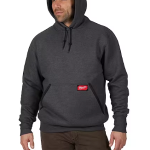 Men's Small Gray Heavy-Duty Cotton/Polyester Long-Sleeve Pullover Hoodie