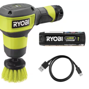 USB Lithium Compact Scrubber Kit with 2.0 Ah Battery, USB Charging Cord