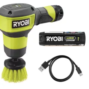 USB Lithium Compact Scrubber Kit with 2.0 Ah Battery, USB Charging Cord