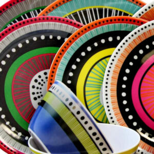 Gibson Almira 12-Piece Casual Multicolor Melamine Outdoor Dinnerware Set