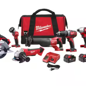 M18 18V Lithium-Ion Cordless Combo Tool Kit (6-Tool) with Two 3.0 Ah Batteries,