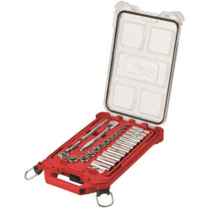 3/8 in. Drive SAE Ratchet and Socket Mechanics Tool Set with Packout Case