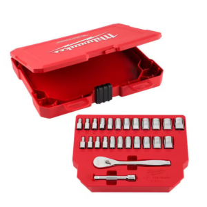 1/4 in. Drive SAE/Metric Ratchet and Socket Mechanics Tool Set (25-Piece)