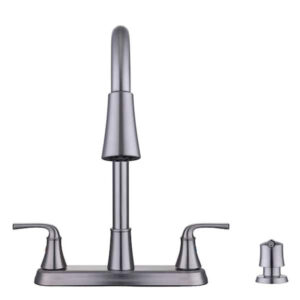 Glacier Bay Sadira Double Handle Pulldown Sprayer Kitchen Faucet with Soap Disp