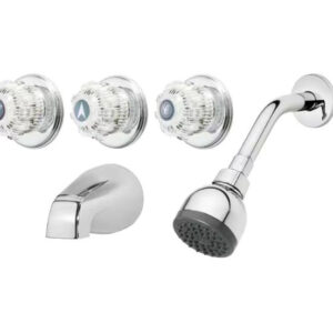 3-Handle 1-Spray Tub and Shower Faucet in Chrome (Valve Included)