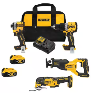 20-Volt MAX Lithium-Ion Cordless Brushless Combo Kit (4-Tool) with (2) 4.0 Ah Ba