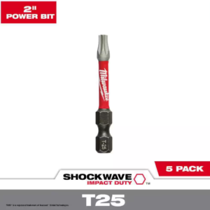 SHOCKWAVE Impact Duty 2 in. T25 Torx Alloy Steel Screw Driver Bit (5-Pack)
