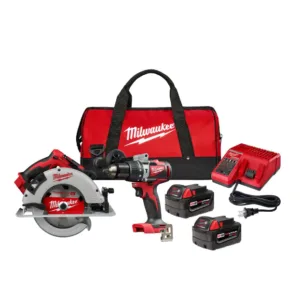 M18 18V Lithium-Ion Brushless Cordless Hammer Drill and Circular Saw Combo Kit (