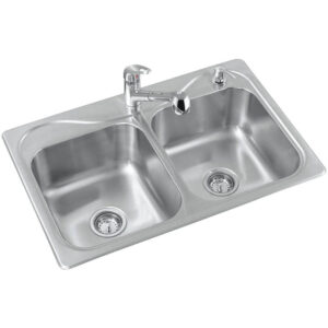 STERLING Southaven Drop-In Stainless Steel 33 in. 2-Hole Double Bowl Kitchen Si