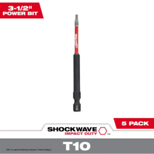 SHOCKWAVE Impact Duty 3-1/2 in. T10 Torx Alloy Steel Screw Driver Bit (5-Pack)