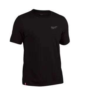 Men's X-Large Black Cotton/Polyester Short-Sleeve Hybrid Work T-Shirt