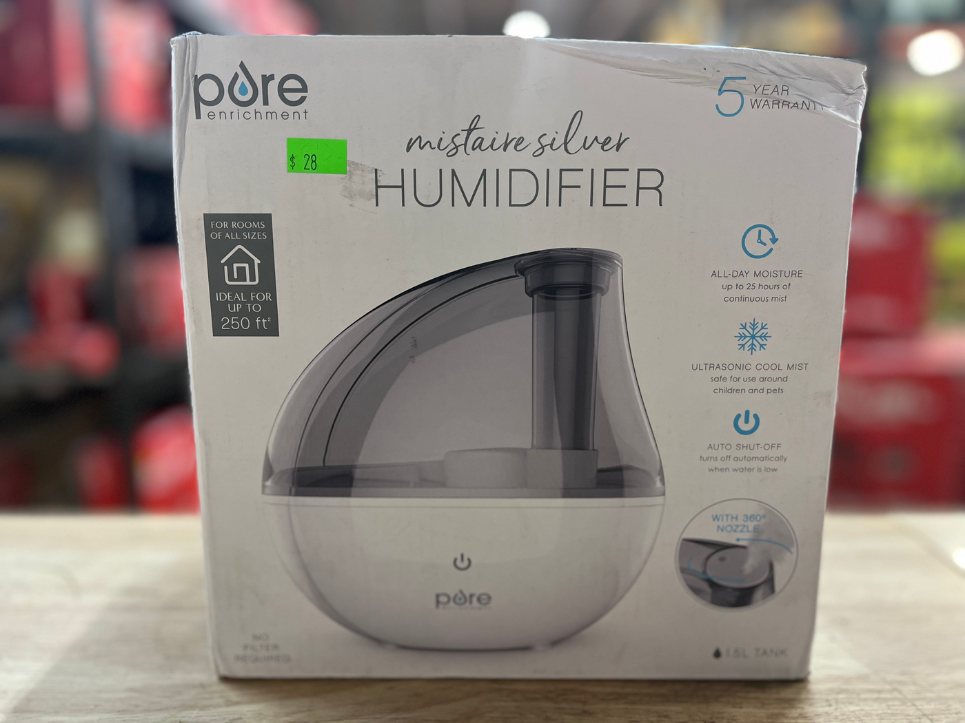 Pure Enrichment Ultrasonic Cool Mist Humidifier with Optional Night Light for t