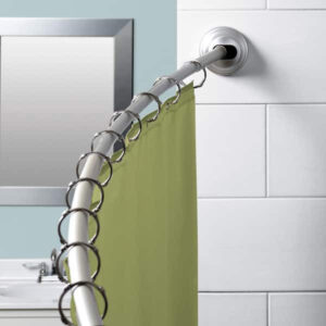 Zenna Home NeverRust 50 in. to 72 in. Aluminum Dual Mount Curved Shower Curtain