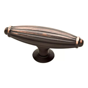 Brainerd traditional fluted 1.22-in bronze with copper oval cabinet knobs lot 5
