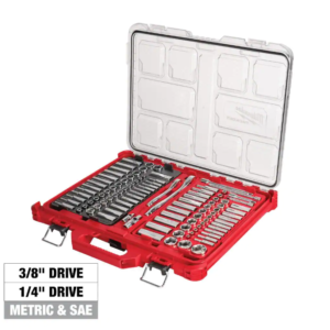 3/8 in. and 1/4 in. Drive SAE/Metric Ratchet and Socket Mechanics Tool Set with