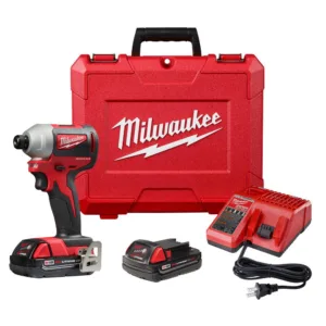 M18 18-Volt Lithium-Ion Brushless Cordless 1/4 in. Impact Driver Kit with Two 2.