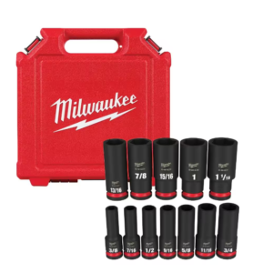 SHOCKWAVE 1/2 in. Drive SAE Deep Well Impact Socket Set (12-Piece)