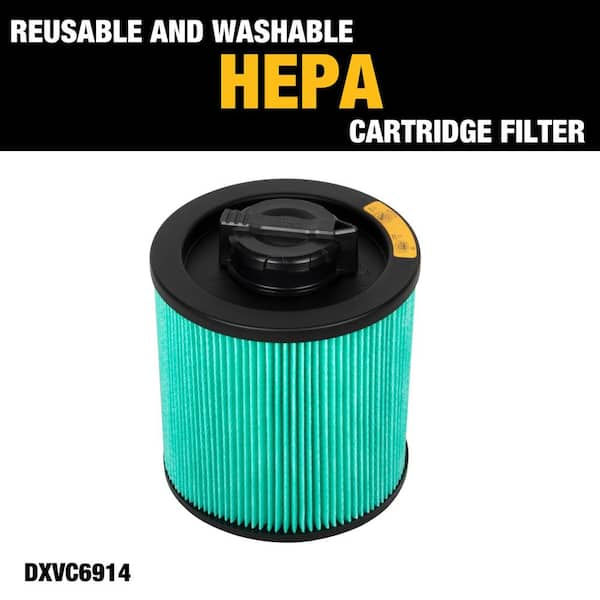 DEWALT 6 Gal. to 16 Gal. Cartridge Filter HEPA for Wet/Dry Vacuum