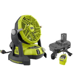 ONE+ 18V Portable Bucket Top Misting Fan Kit with 1.5 Ah Battery and 18V Charger