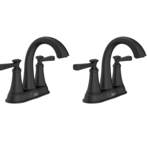 Rumson 4 in. Centerset Double Handle Bathroom Faucet in Matte Black (2-pack)