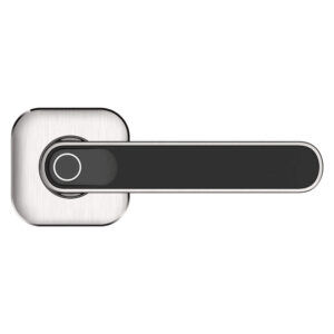 Defiant Satin Nickel Electronic Lever Door Lock with Biometric Fingerprint Dead