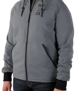 Men's Large M12 12-Volt Lithium-Ion Cordless Gray Heated Jacket Hoodie Kit with