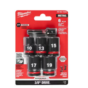 SHOCKWAVE 3/8 in. Drive Metric Standard 6 Point Impact Socket Set (6-Piece)