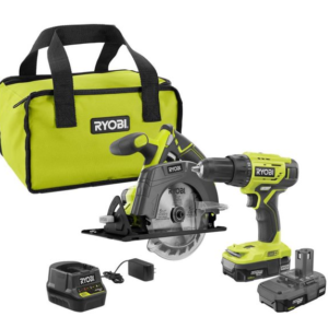 Ryobi P1816 18V Drill and Circular Saw Starter Kit with Two 1.5Ah Batteries and