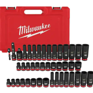 Milwaukee SHOCKWAVE 3/8 in. Drive SAE and Metric 6 Point Impact Socket Set (43-P
