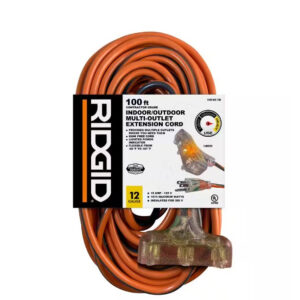 100 ft. 12/3 Heavy Duty Indoor/Outdoor Extension Cord with Tritap Lighted End, O