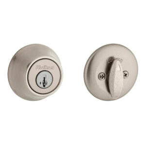 Kwikset 660 Satin Nickel Single Cylinder Deadbolt featuring SmartKey Security a