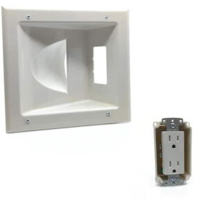 Commercial Electric White 1-Gang 1-Decorator/Rocker/1-Duplex;Cable Pass-Through
