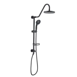 PROOX 5-Spray 8 in. Round Shower System Kit with Hand Shower and Adjustable Sli