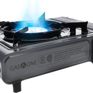 Gas One Portable Butane Camping Stove with Case: Automatic Ignition, Precise He