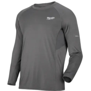 Men's Small Gray Work Skin Long Sleeve Mid Weight Performance Shirt
