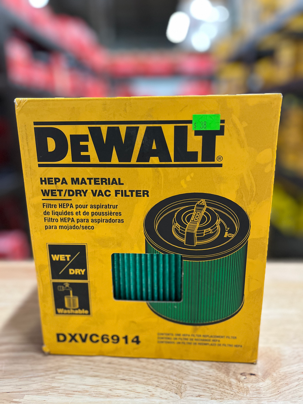 DEWALT 6 Gal. to 16 Gal. Cartridge Filter HEPA for Wet/Dry Vacuum