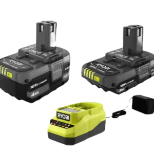 RYOBI ONE+ 18V Lithium-Ion Starter Kit with 2.0 Ah Battery, 4.0 Ah Battery, and