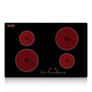 VEVOR Built-in Electric Stove Top 24 in. 4 Burners Glass Radiant Cooktop