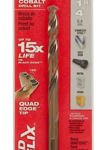 1/4 in. Cobalt Red Helix Twist Drill Bit