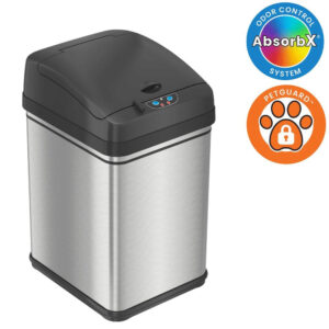 iTouchless 8 Gal. Pet-Proof Stainless Steel Sensor Trash Can with AbsorbX Odor 