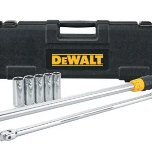 DEWALT 1/2" Drive Torque Wrench Tire Change Kit 7pc