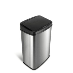 NINESTARS 13 Gal Stainless Steel Touchless Metal Household Trash Can