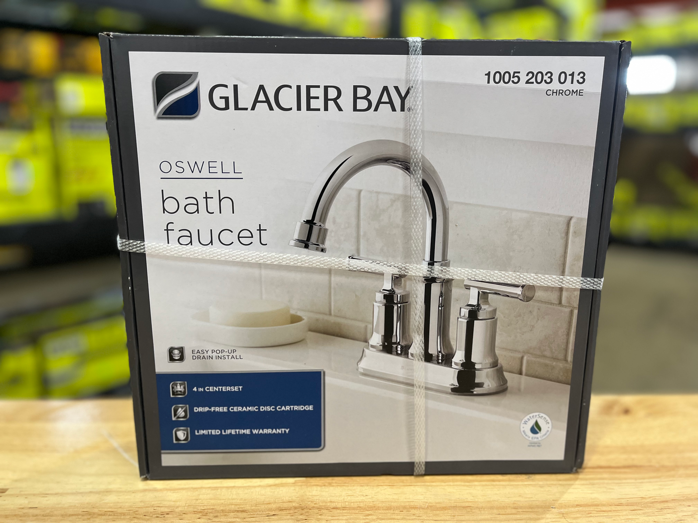Glacier Bay Oswell 4 in. Centerset Double Handle High-Arc Bathroom Faucet in Ch